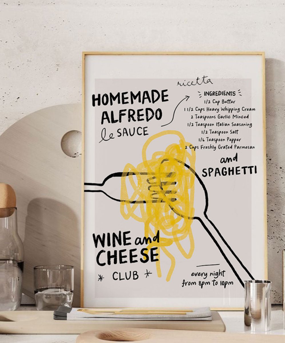 Alfredo Sauce and Spaghetti - Posters Catita illustrations